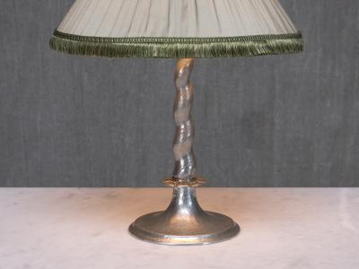 Harald Notini Harald Notini Hammered Tin Table Lamp Model 6891 B hlmarks Sweden 1920s