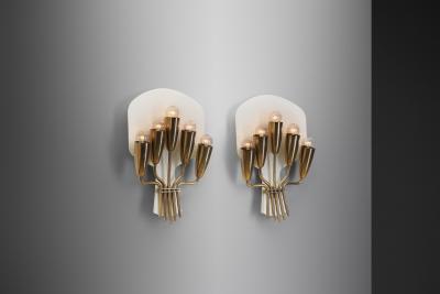 Harald Notini Harald Notini Model 8772 5 Wall Sconces Sweden 1950s