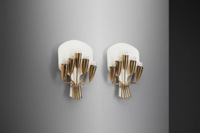 Harald Notini Harald Notini Model 8772 5 Wall Sconces Sweden 1950s