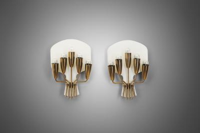 Harald Notini Harald Notini Model 8772 5 Wall Sconces Sweden 1950s