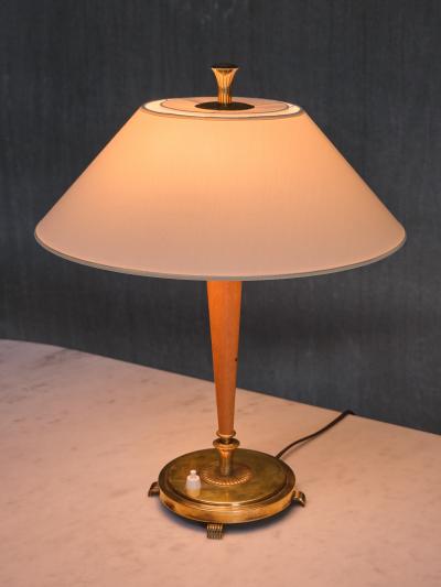 Harald Notini Harald Notini Table Lamp in Brass and Elm Model 15409 B hlmarks Sweden 1940s