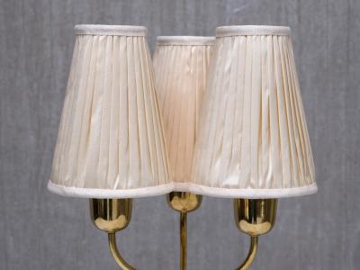 Harald Notini Harald Notini Three Arm Brass Table Lamp Model 15484 B hlmarks Sweden 1940s