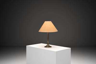Harald Notini Model 6851 Patinated Brass Table Lamp by Harald Notini Sweden 1920s