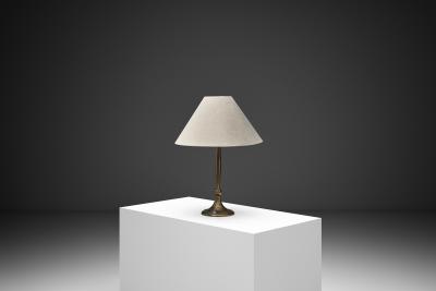Harald Notini Model 6851 Patinated Brass Table Lamp by Harald Notini Sweden 1920s