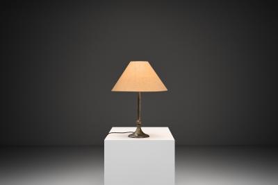 Harald Notini Model 6851 Patinated Brass Table Lamp by Harald Notini Sweden 1920s
