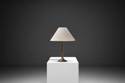 Harald Notini Model 6851 Patinated Brass Table Lamp by Harald Notini Sweden 1920s