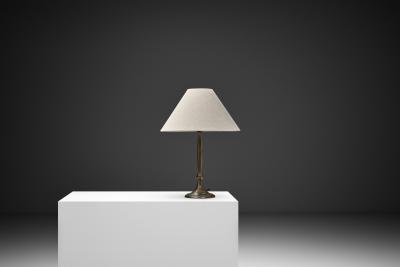 Harald Notini Model 6851 Patinated Brass Table Lamp by Harald Notini Sweden 1920s