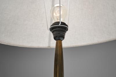Harald Notini Model 6851 Patinated Brass Table Lamp by Harald Notini Sweden 1920s