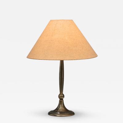 Harald Notini Model 6851 Patinated Brass Table Lamp by Harald Notini Sweden 1920s