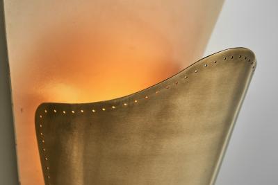 Harald Notini Model 8596 Brass Wall Lamp by Notini Attr for Bo hlmarks Sweden 1950s