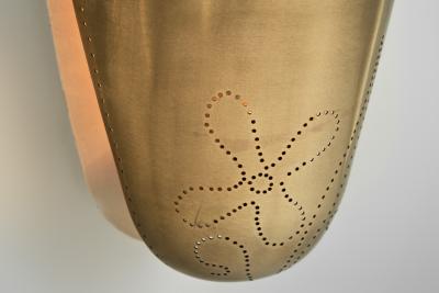 Harald Notini Model 8596 Brass Wall Lamp by Notini Attr for Bo hlmarks Sweden 1950s