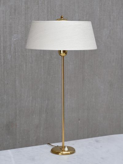 Harald Notini Pair of Tall Brass Table Lamps by Harald Notini for B hlmarks Sweden 1950s