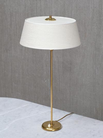 Harald Notini Pair of Tall Brass Table Lamps by Harald Notini for B hlmarks Sweden 1950s