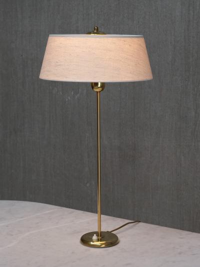 Harald Notini Pair of Tall Brass Table Lamps by Harald Notini for B hlmarks Sweden 1950s