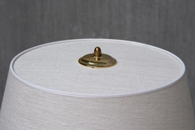 Harald Notini Pair of Tall Brass Table Lamps by Harald Notini for B hlmarks Sweden 1950s