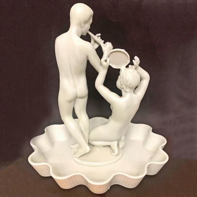 Harald Salomon Pan and Nymph by Harald Salomon 1900 1990 Norway Denmark porcelain