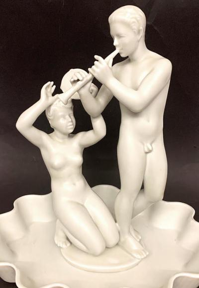 Harald Salomon Pan and Nymph by Harald Salomon 1900 1990 Norway Denmark porcelain