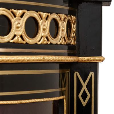 Hardstone ormolu and Boulle mounted ebonised wood sideboard