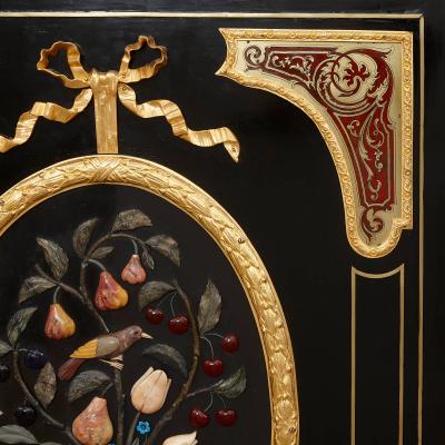 Hardstone ormolu and Boulle mounted ebonised wood sideboard