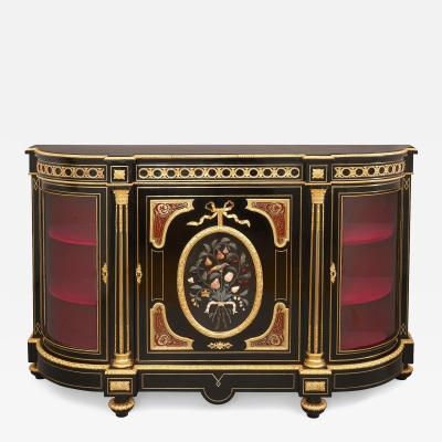 Hardstone ormolu and Boulle mounted ebonised wood sideboard
