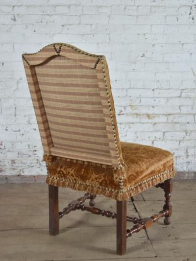 Harlequin Set of 12 French Louis XIII 17th Century Walnut Side Chairs
