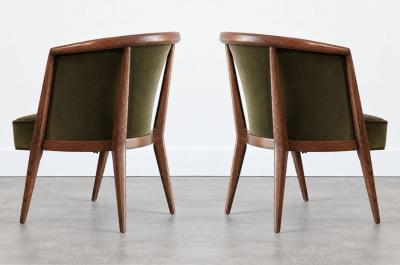 Harold Schwartz Lounge Chairs in Olive Velvet C 1950s