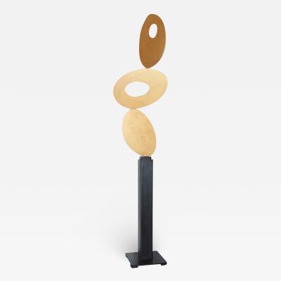 Harold Sclar Mid Century Modern Open Form Gilded Steel Abstract Sculpture by Harold Sclar