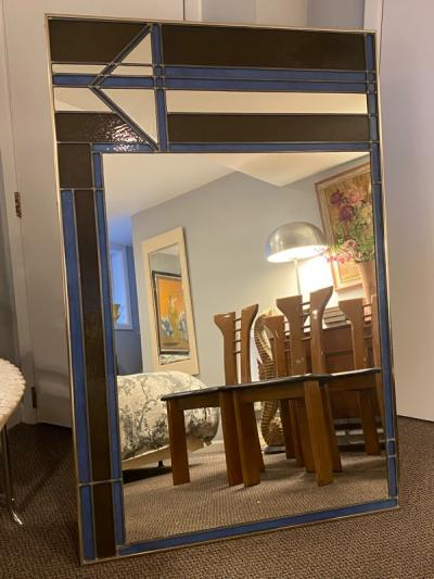 Harriet Hyams MONUMENTAL STAINED GLASS ART DECO REVIVAL MIRROR