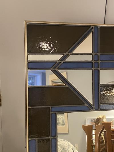 Harriet Hyams MONUMENTAL STAINED GLASS ART DECO REVIVAL MIRROR
