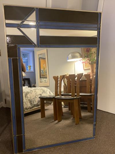 Harriet Hyams MONUMENTAL STAINED GLASS ART DECO REVIVAL MIRROR