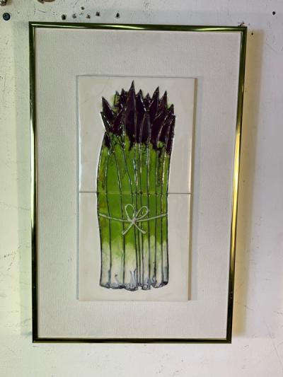 Harris Strong HARRIS STRONG ASPARAGUS CERAMIC TILE PLAQUE