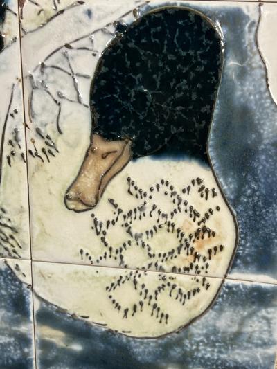 Harris Strong MID CENTURY MALLARD DUCK CERAMIC TILE ART BY HARRIS G STRONG