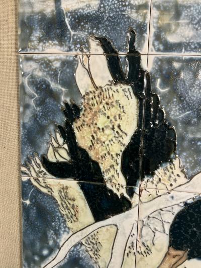 Harris Strong MID CENTURY MALLARD DUCK CERAMIC TILE ART BY HARRIS G STRONG