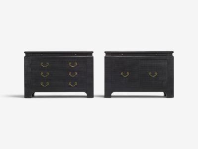 Harrison Van Horn Commodes Lacquered Wood Brass USA 1980s