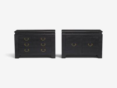 Harrison Van Horn Commodes Lacquered Wood Brass USA 1980s