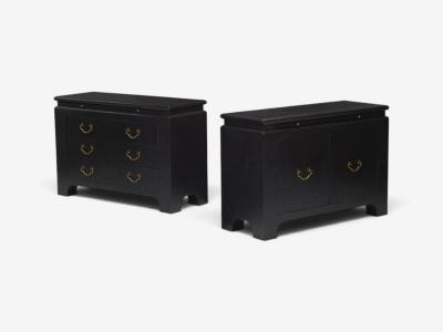 Harrison Van Horn Commodes Lacquered Wood Brass USA 1980s