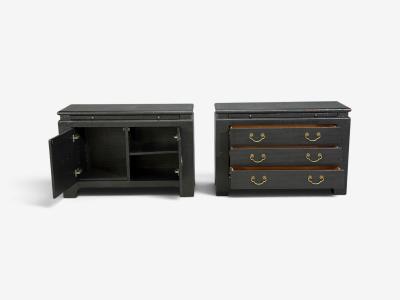 Harrison Van Horn Commodes Lacquered Wood Brass USA 1980s