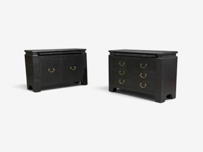 Harrison Van Horn Commodes Lacquered Wood Brass USA 1980s