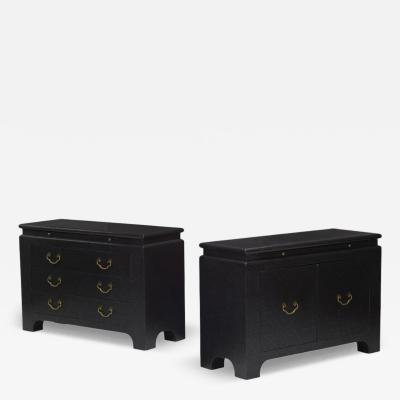 Harrison Van Horn Commodes Lacquered Wood Brass USA 1980s