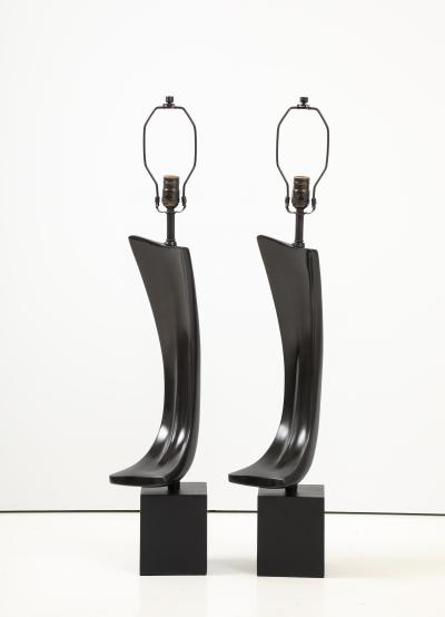 Harry Balmer Harry Balmer Brutalist Dark Bronze Abstract Bone Lamps