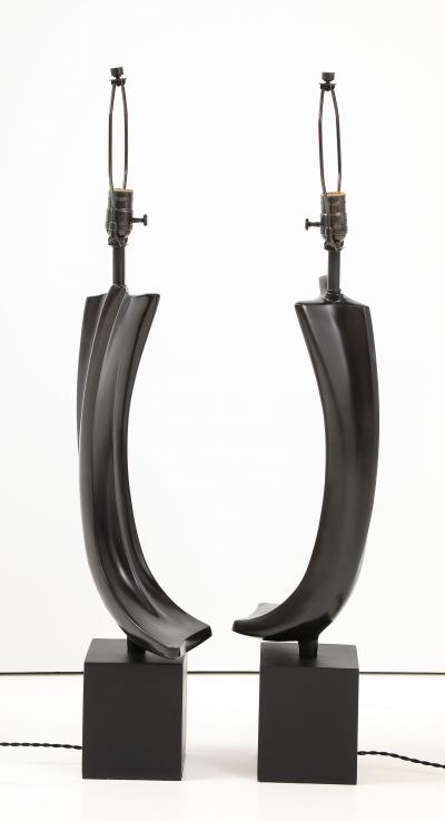 Harry Balmer Harry Balmer Brutalist Dark Bronze Abstract Bone Lamps