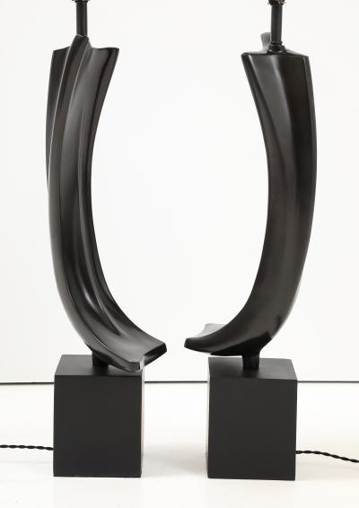 Harry Balmer Harry Balmer Brutalist Dark Bronze Abstract Bone Lamps