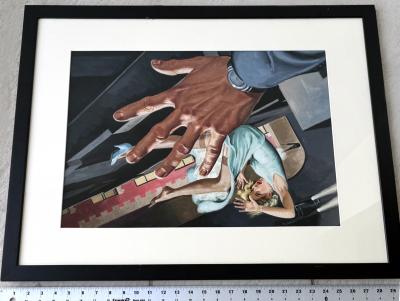 Harry Barton Sexy Blond Falls from Window Noir Pulp Art