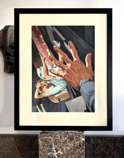 Harry Barton Sexy Blond Falls from Window Noir Pulp Art