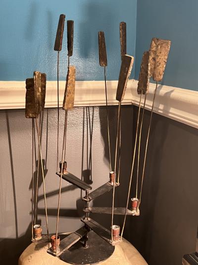 Harry Bertoia BRUTALIST MIXED METALS SIX LIGHT CANDELABRA SCULPTURE IN THE MANNER OF BERTOIA