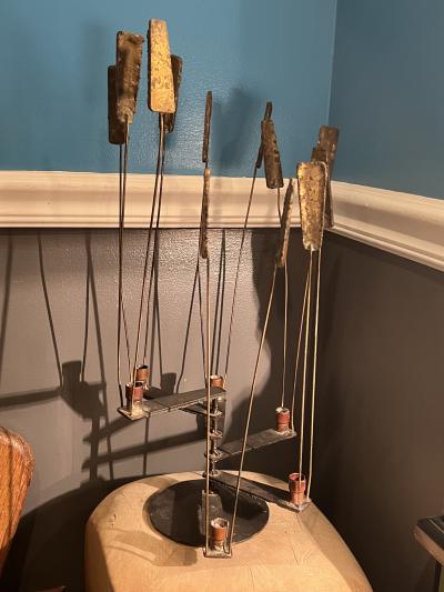 Harry Bertoia BRUTALIST MIXED METALS SIX LIGHT CANDELABRA SCULPTURE IN THE MANNER OF BERTOIA