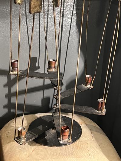 Harry Bertoia BRUTALIST MIXED METALS SIX LIGHT CANDELABRA SCULPTURE IN THE MANNER OF BERTOIA