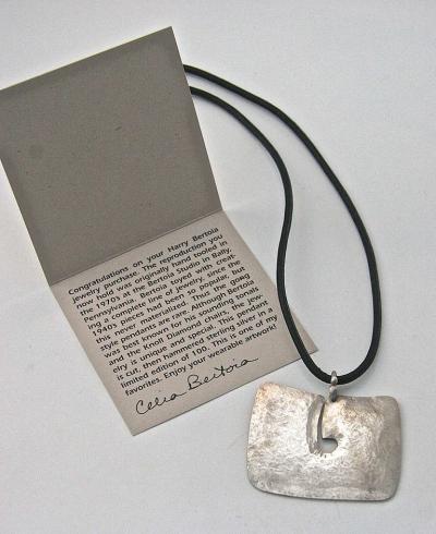 Harry Bertoia Bertoia Foundation Sterling Silver Gong Style Pendant Designed by Harry Bertoia