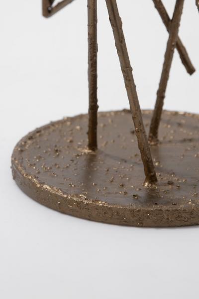 Harry Bertoia Brutalist Melt Coated Welded Steel Rod Candlbra