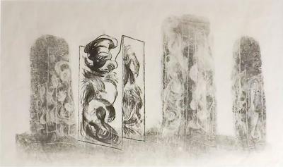 Harry Bertoia Columns Monoprint